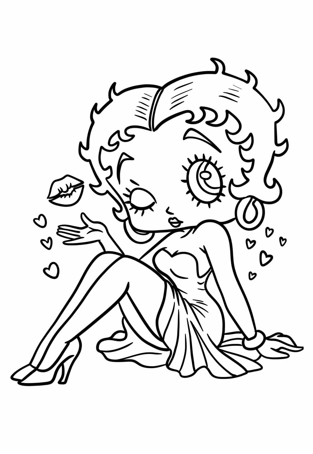 Desenho de Betty Boop para pintar