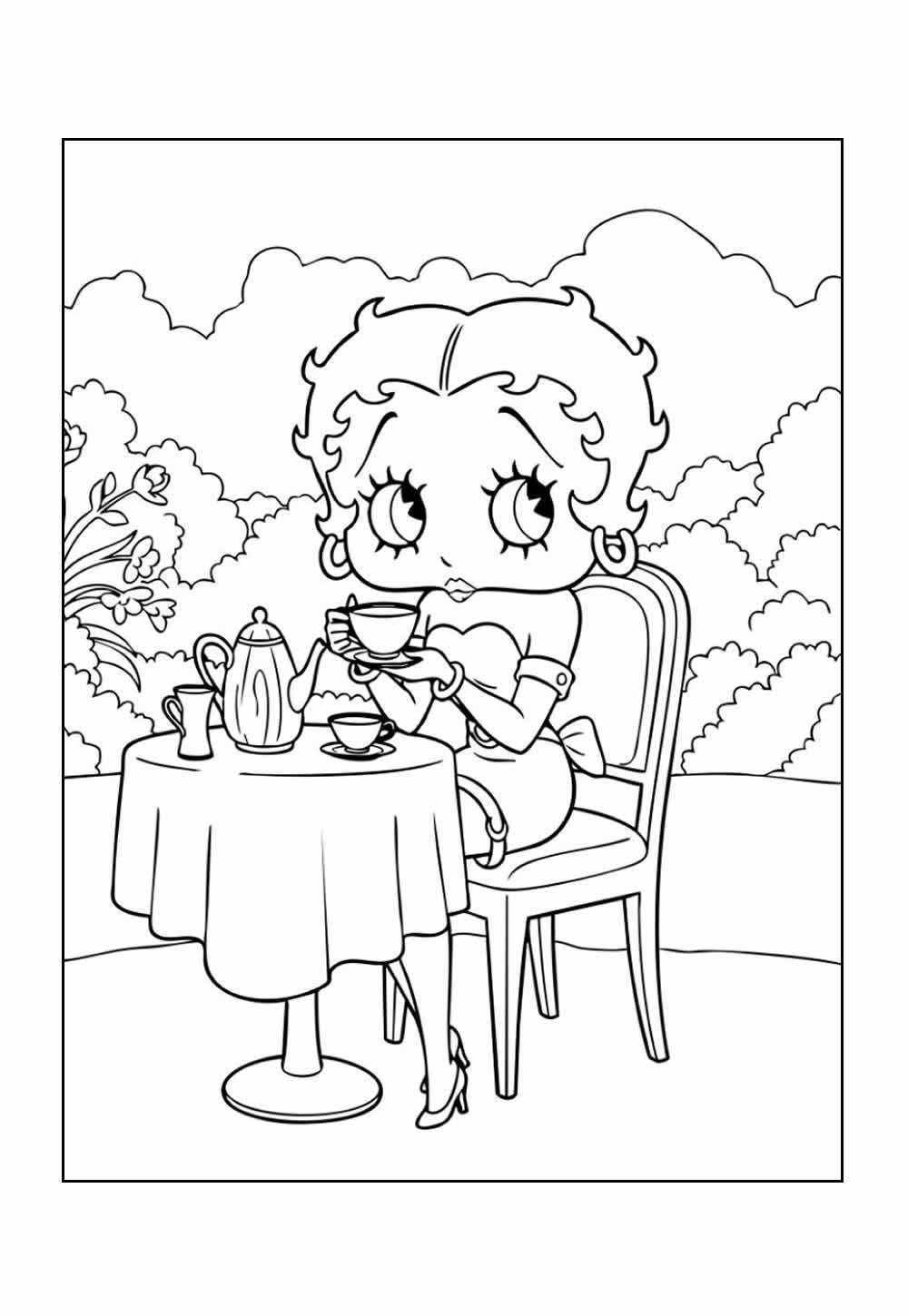 Betty Boop para colorir