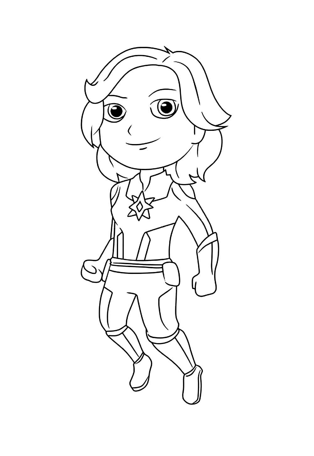 Desenho da Capitã Marvel para colorir