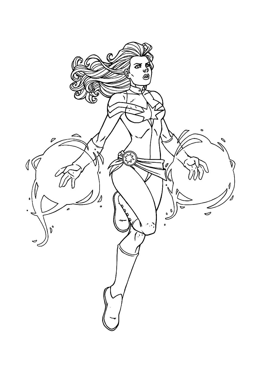 Desenho da Capitã Marvel para pintar