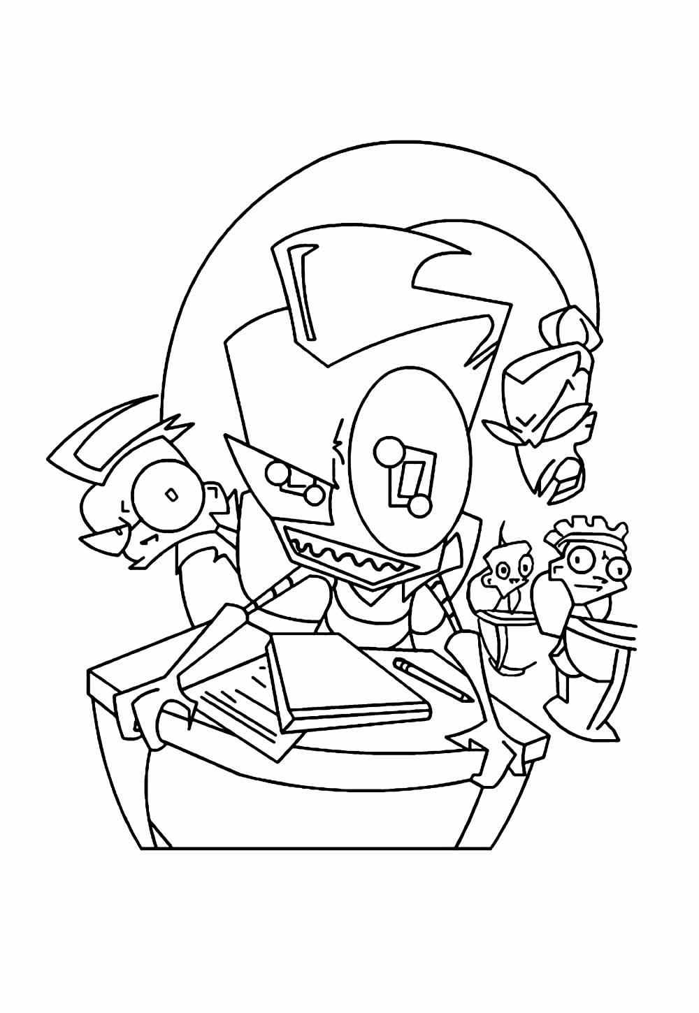 Desenho do Invasor Zim para colorir