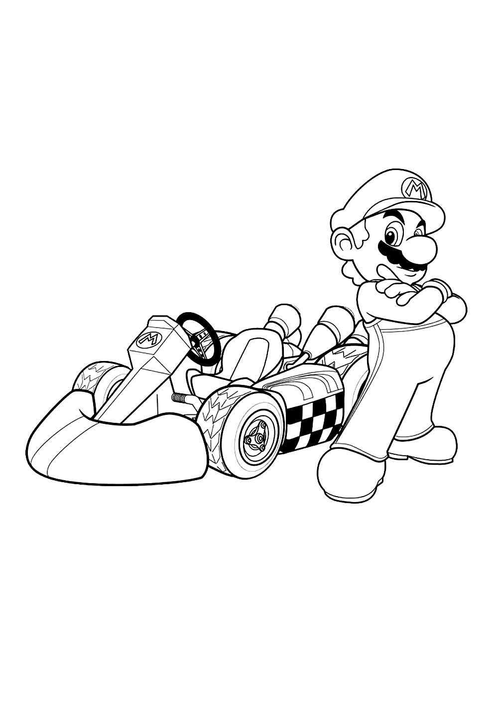Desenho de Mario Kart para colorir