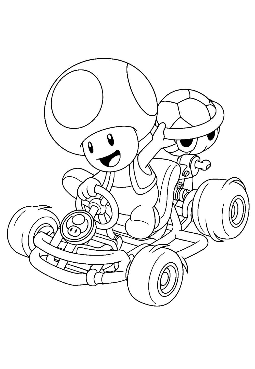 Desenho de Mario Kart para colorir