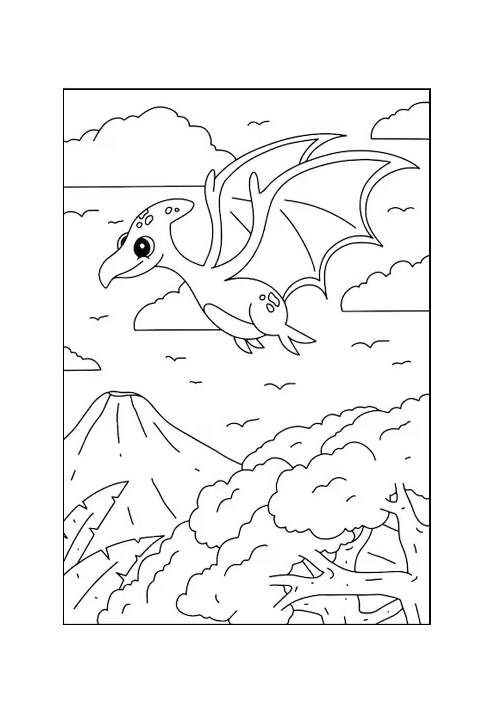 Desenho de Pterodáctilo para colorir