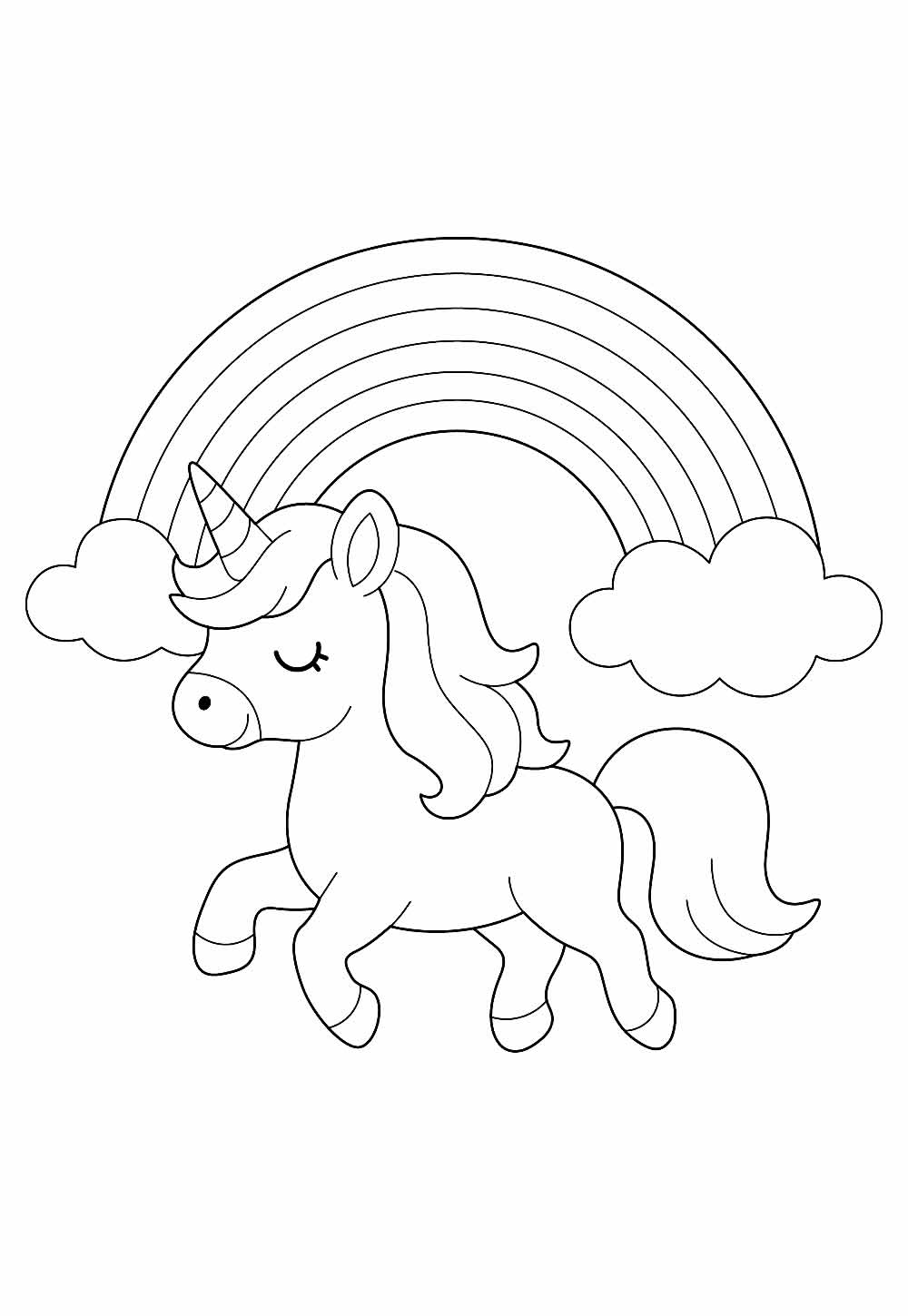 Desenho de Unicórnio para pintar