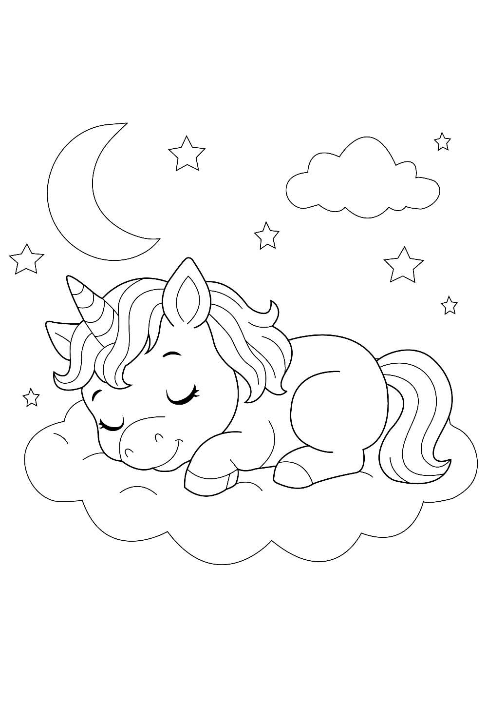 Desenho de Unicórnio para pintar