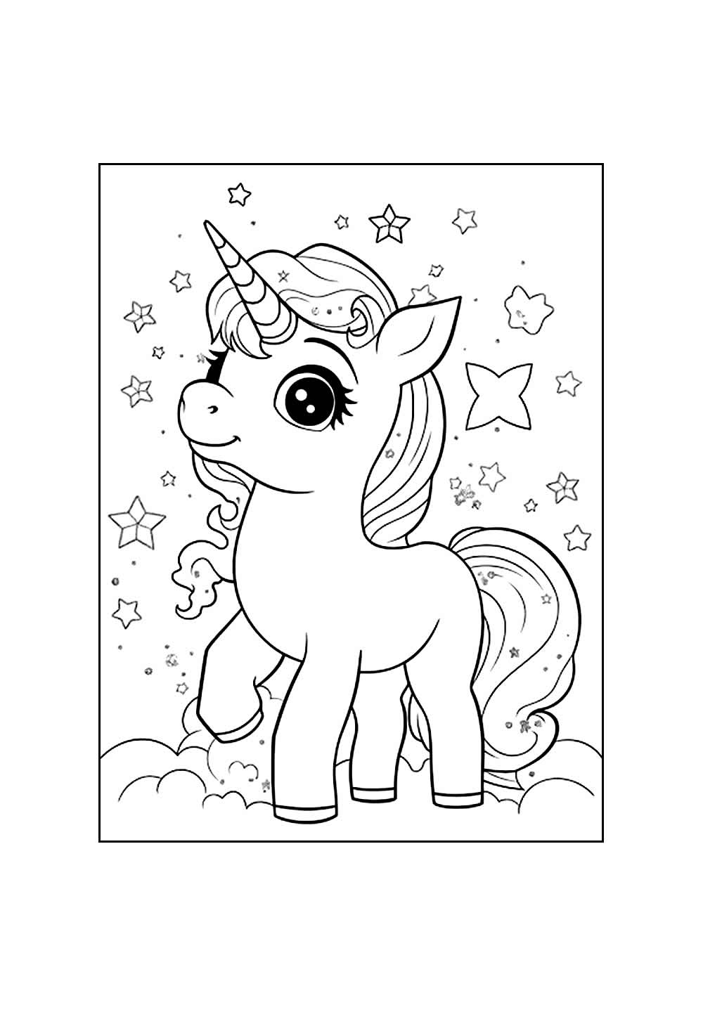 Desenho de Unicórnio para pintar