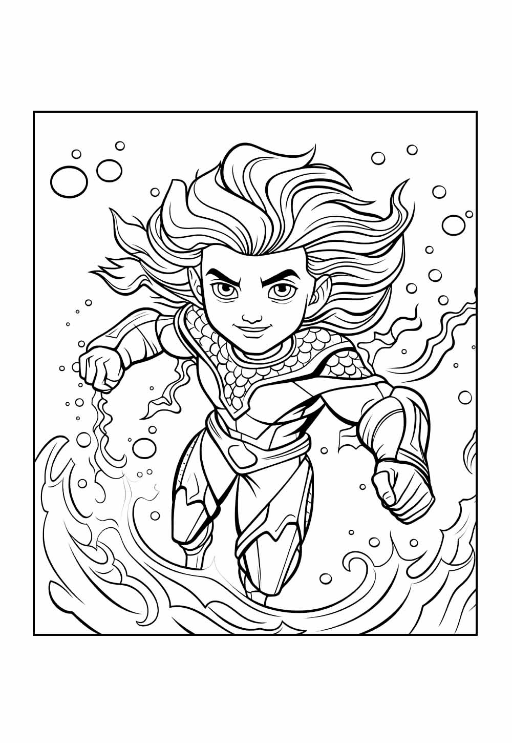 Desenho de Aquaman para colorir