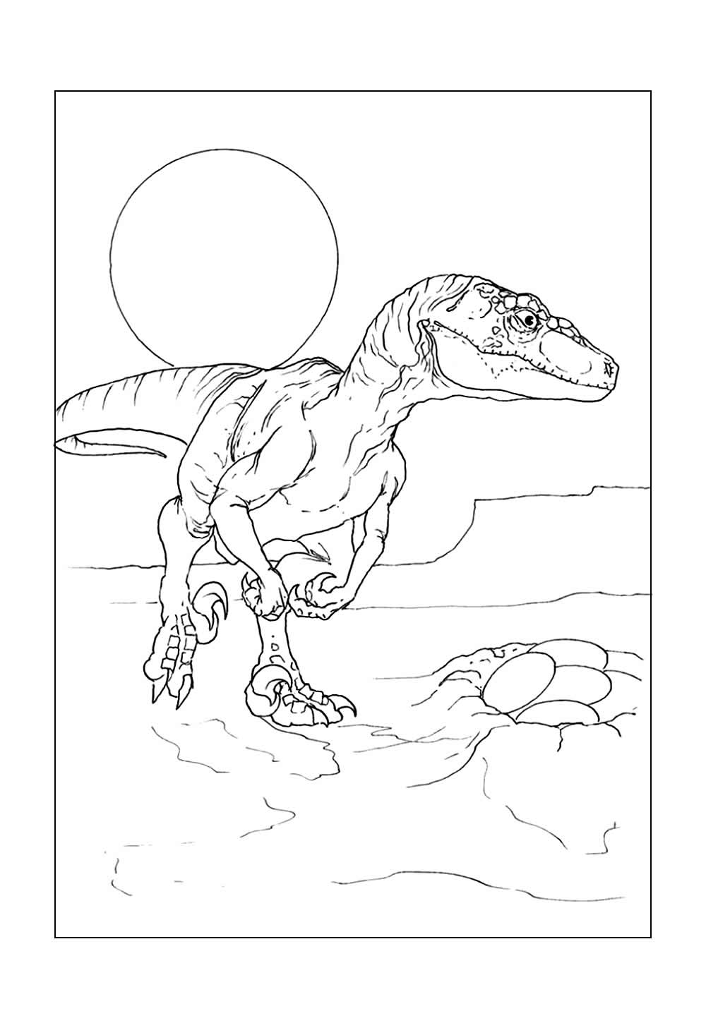 Dinossauro Velociraptor para colorir