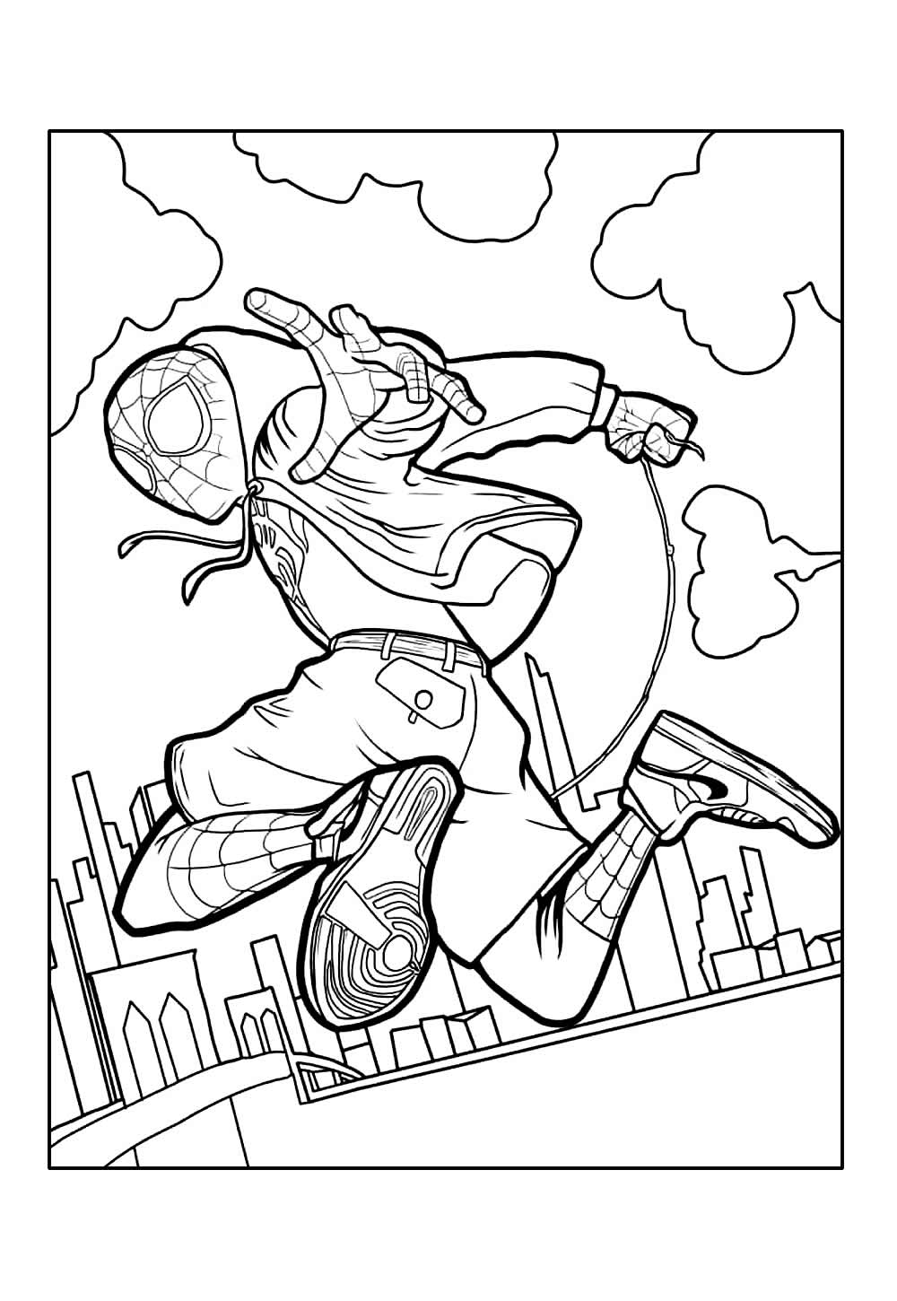 Desenho do Homem-Aranha do Aranhaverso