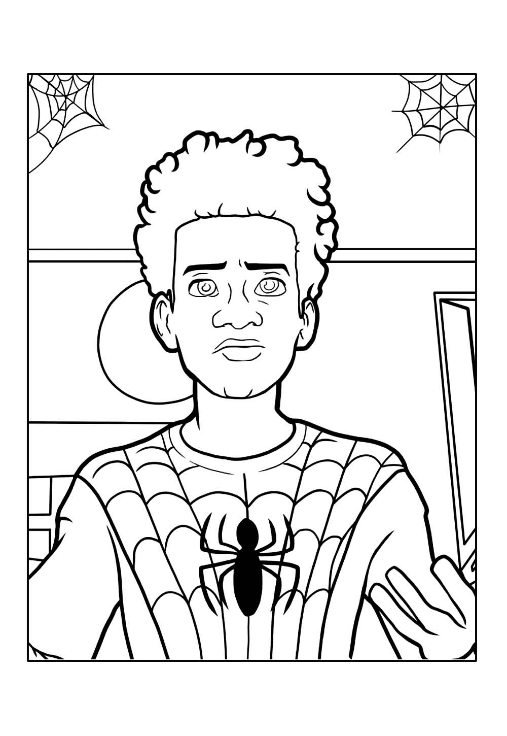 Desenho do Homem-Aranha do Aranhaverso para colorir