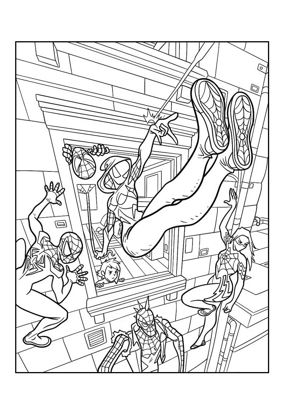 Desenho do Homem-Aranha do Aranhaverso