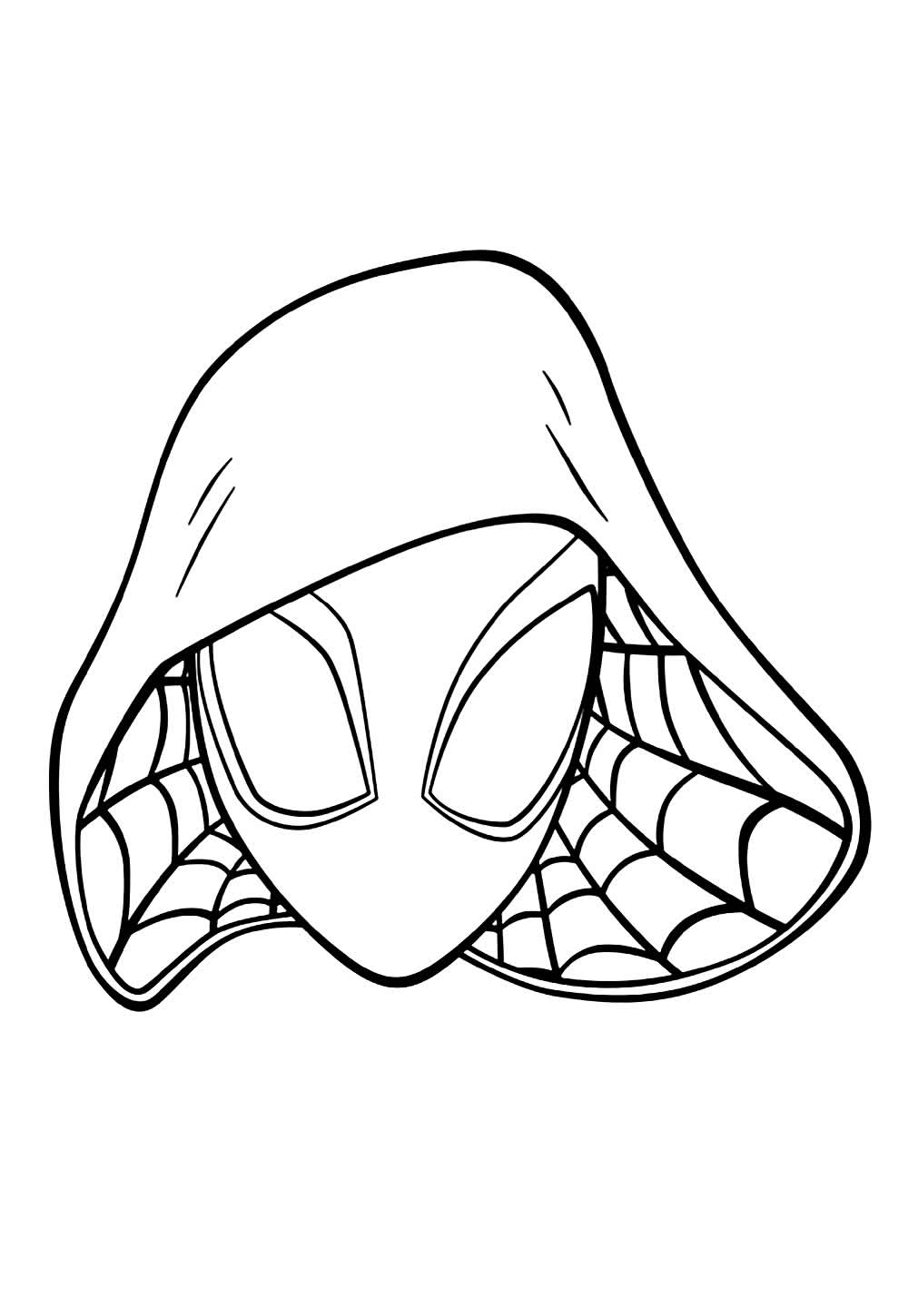 Desenho do Aranhaverso para colorir - Máscara