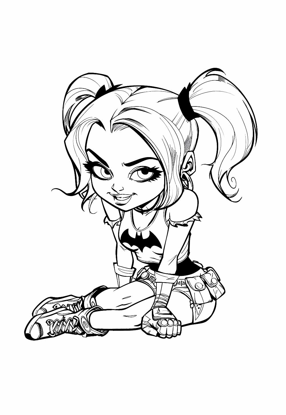 Desenho da Arlequina Baby para colorir