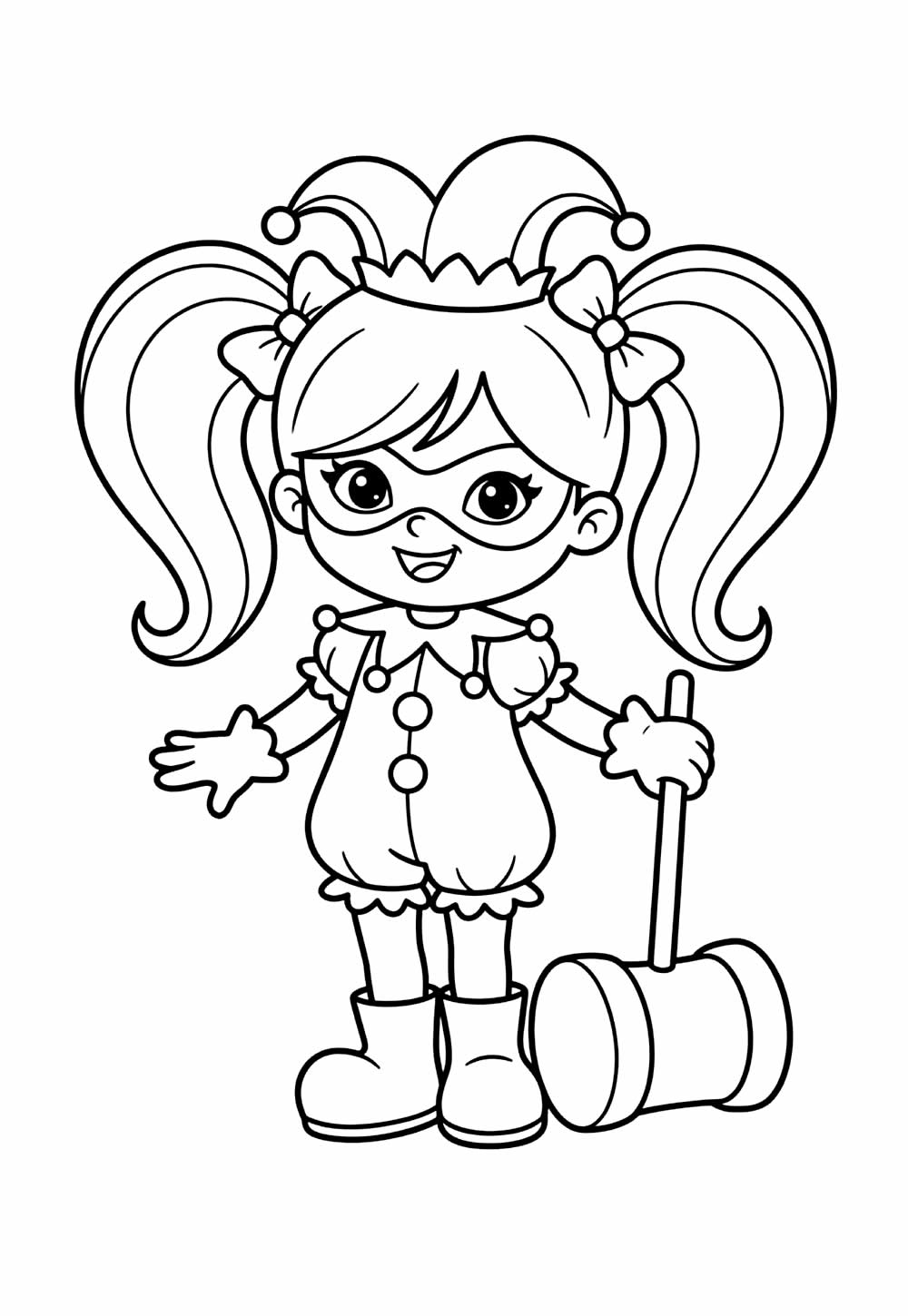 Desenho da Arlequina Baby para colorir