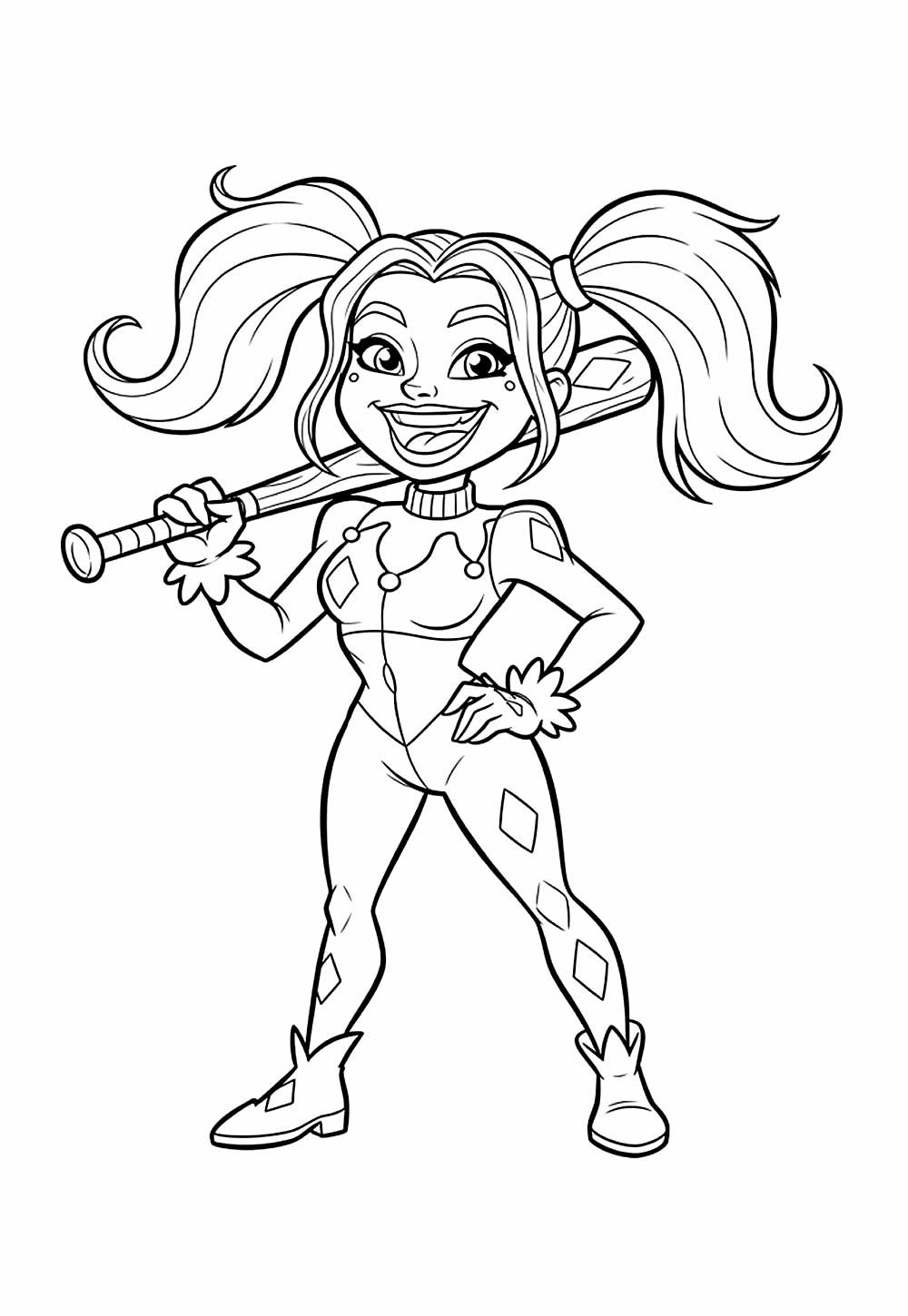 Desenho da Arlequina Baby para colorir