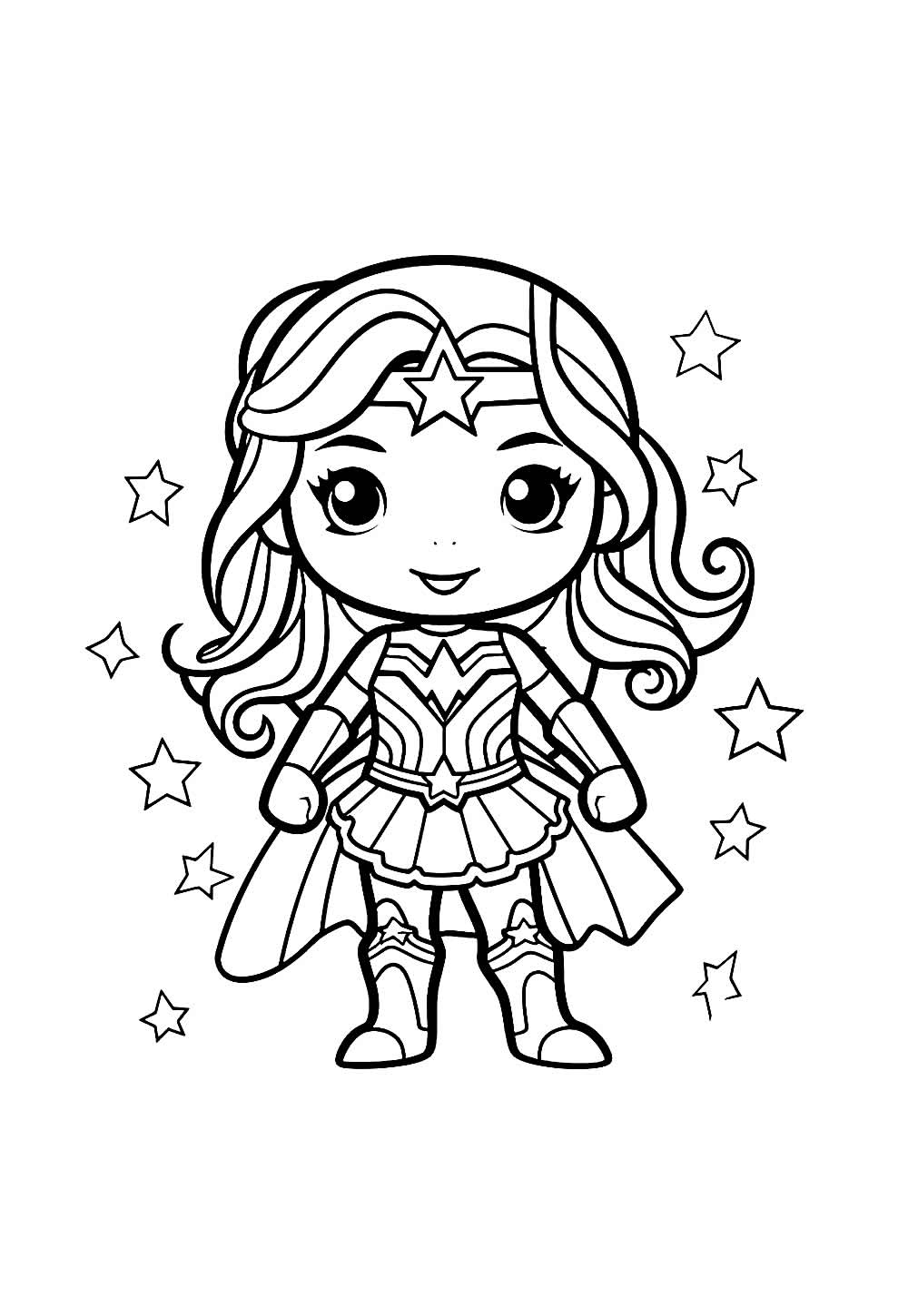 Desenho da Mulher-Maravilha Baby para colorir