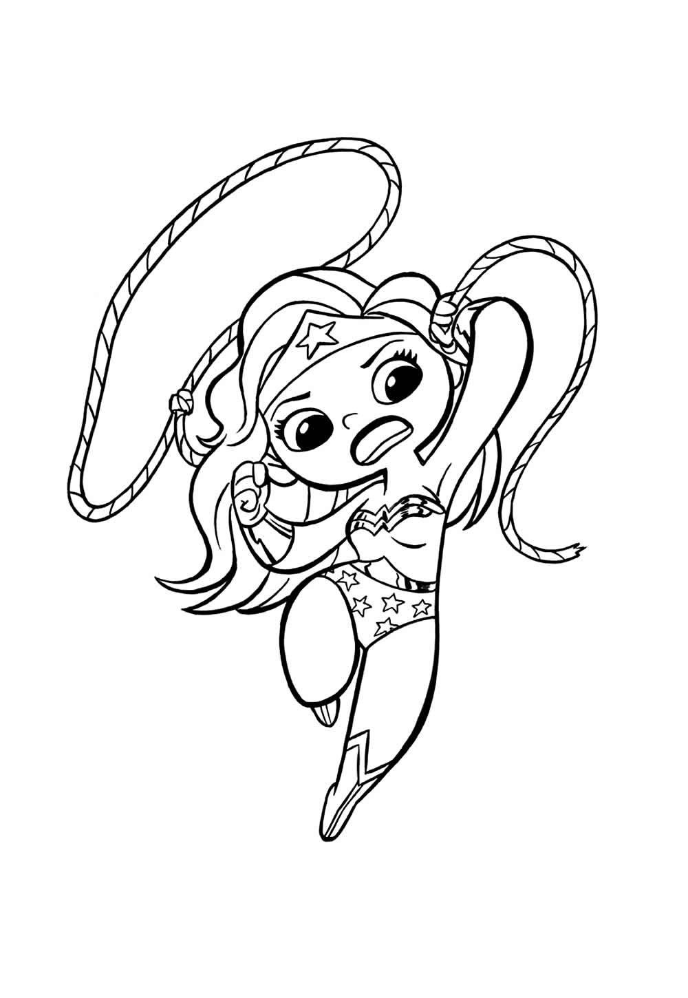 Desenho da Mulher-Maravilha Baby para pintar