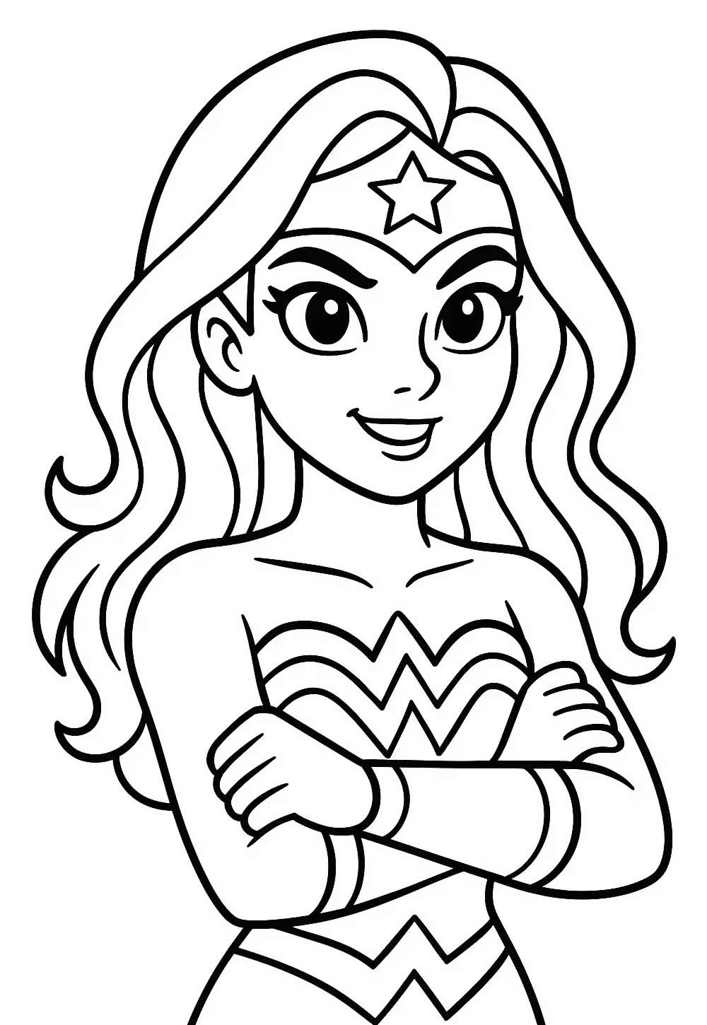 Desenho da Mulher-Maravilha para colorir