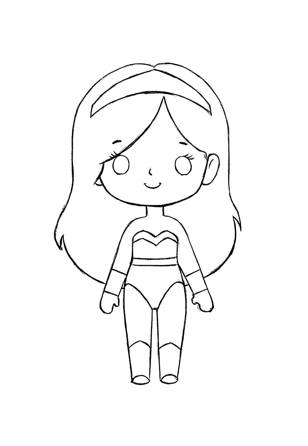 Desenho da Mulher-Maravilha Baby para colorir