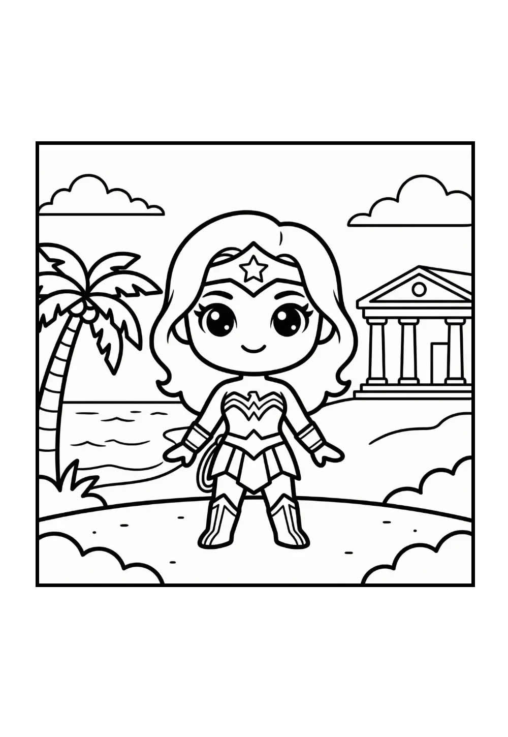 Desenho da Mulher-Maravilha Baby para colorir