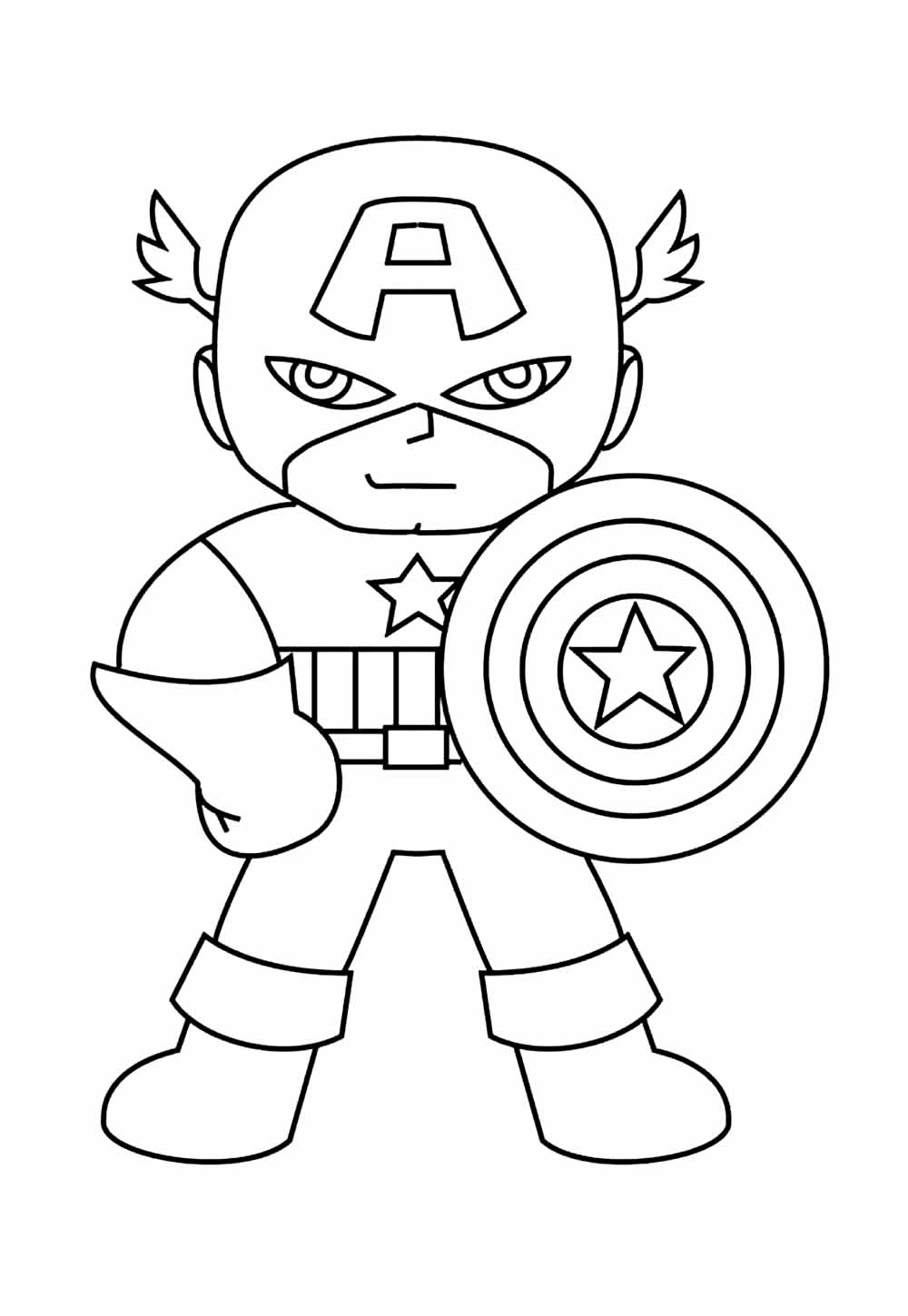 Desenho de Capitão América Baby para pintar