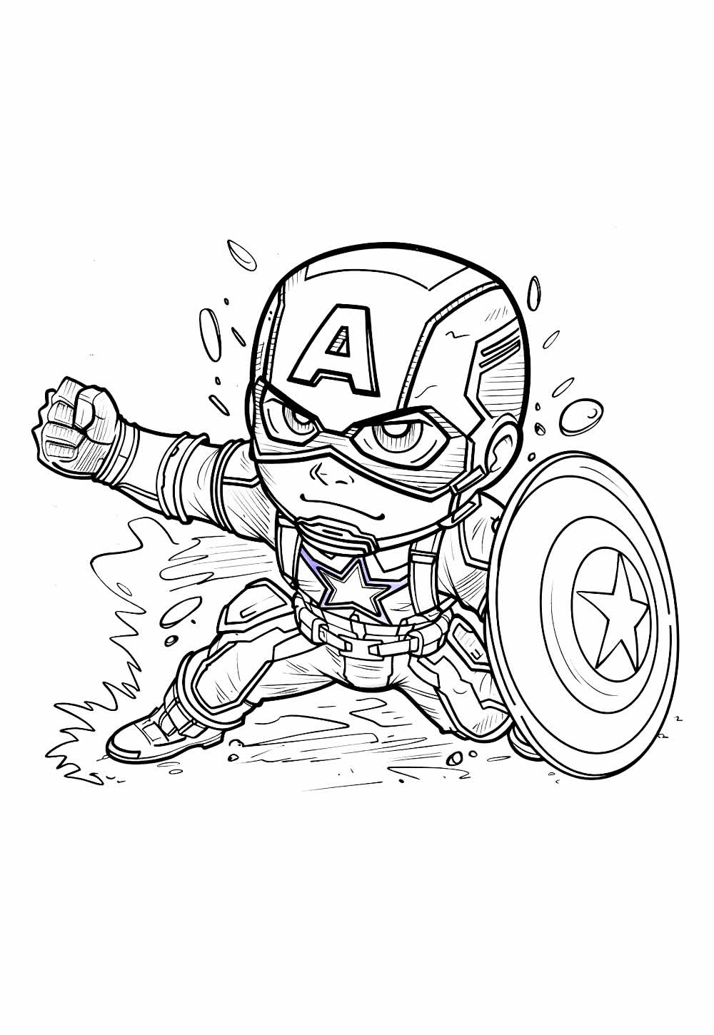 Desenho de Capitão América Baby para colorir
