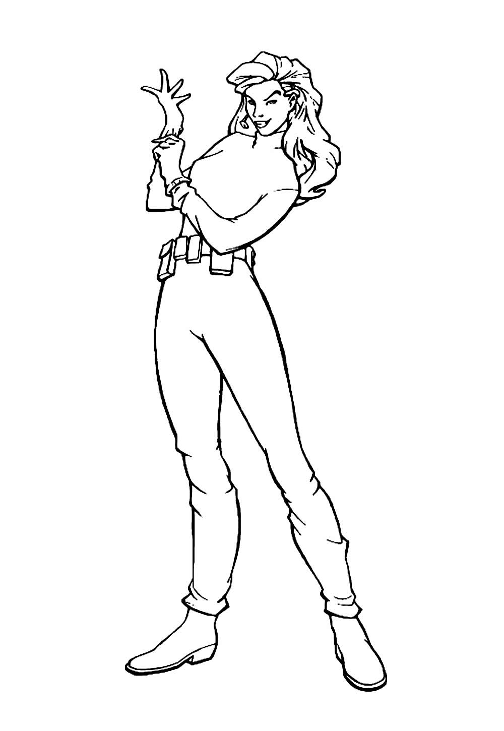 Desenho da Carmen Sandiego para pintar