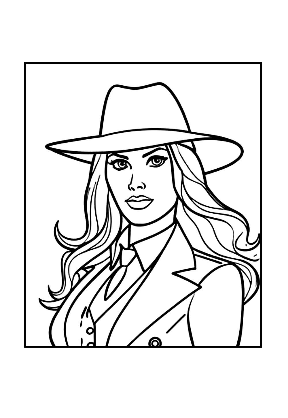 Desenho da Carmen Sandiego para pintar