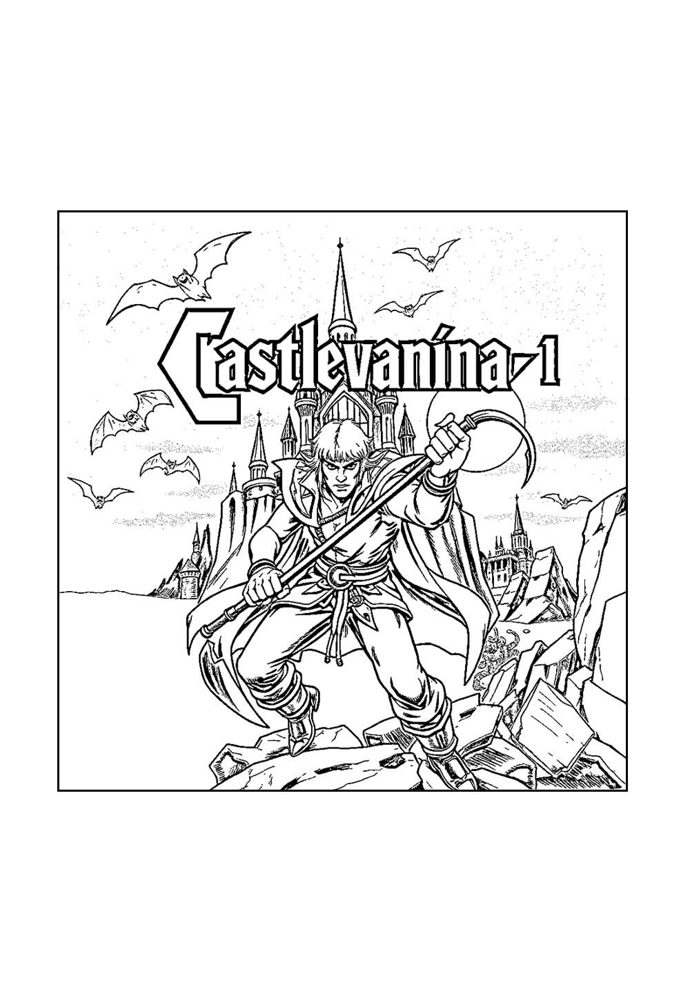 Desenho de Castlevania para pintar