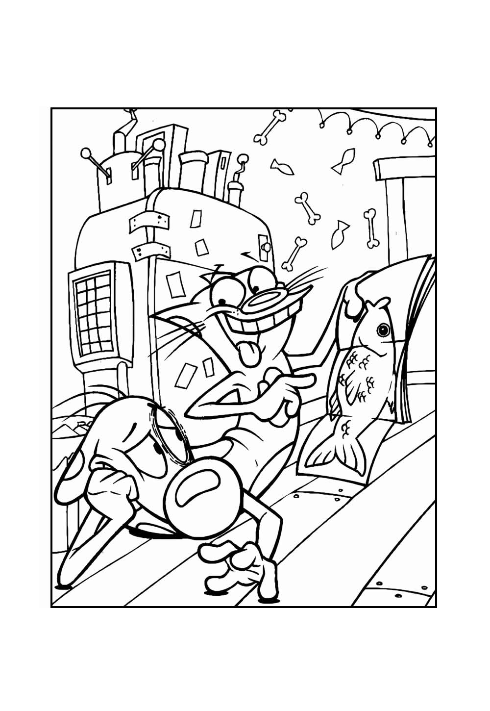 Desenho de Catdog para pintar