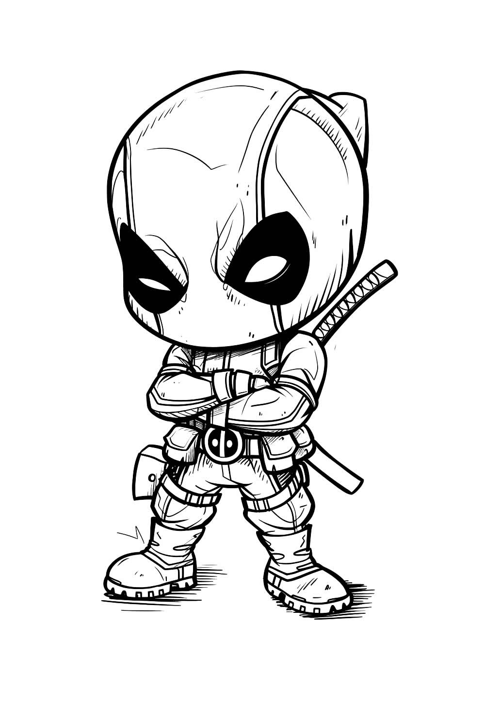 Desenho de Deadpool Baby para colorir