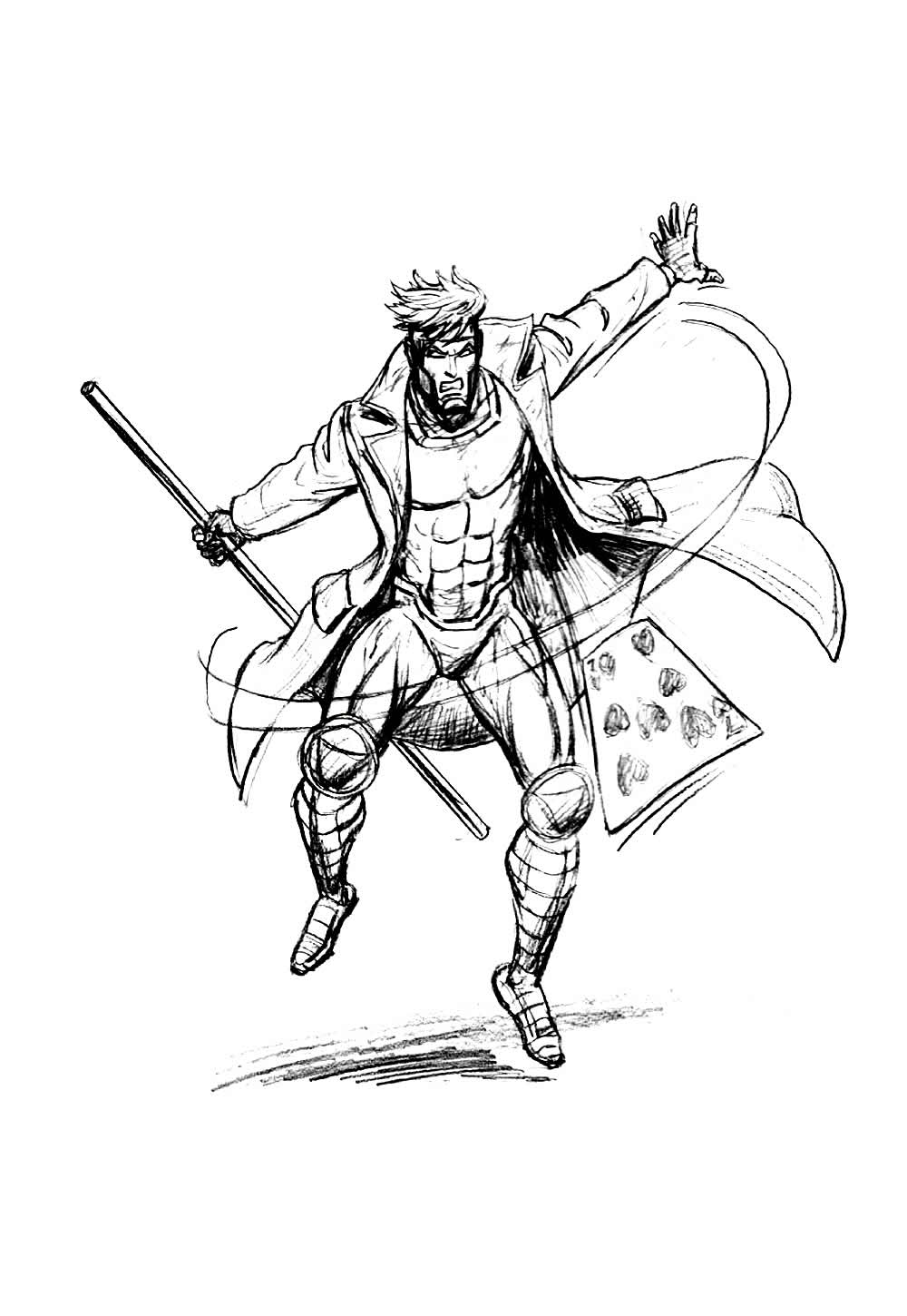 Desenho de Gambit para pintar