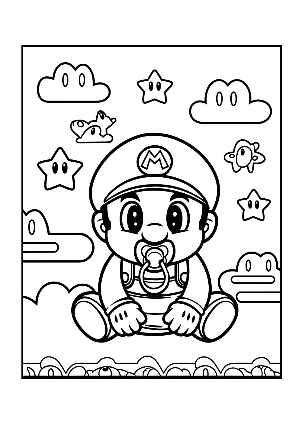 Desenho do Mario Bros Baby para colorir