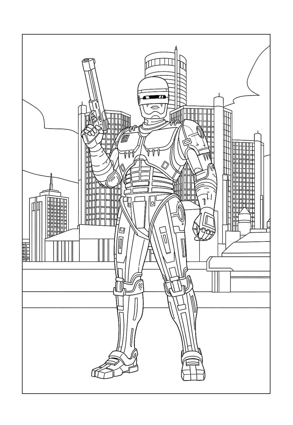 Desenho do Robocop para colorir