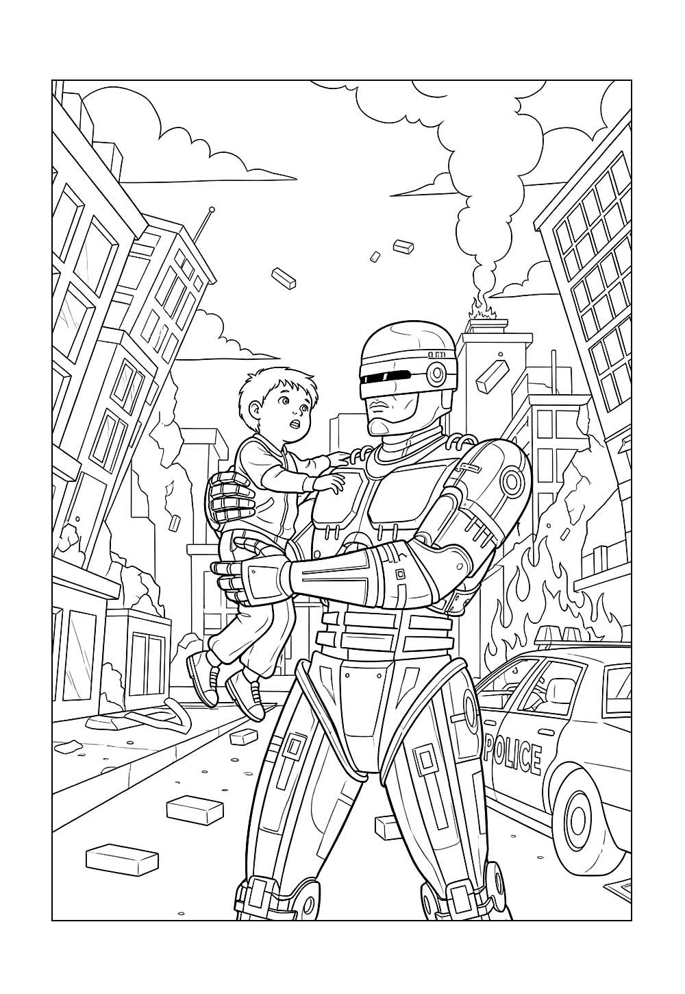 Robocop para colorir
