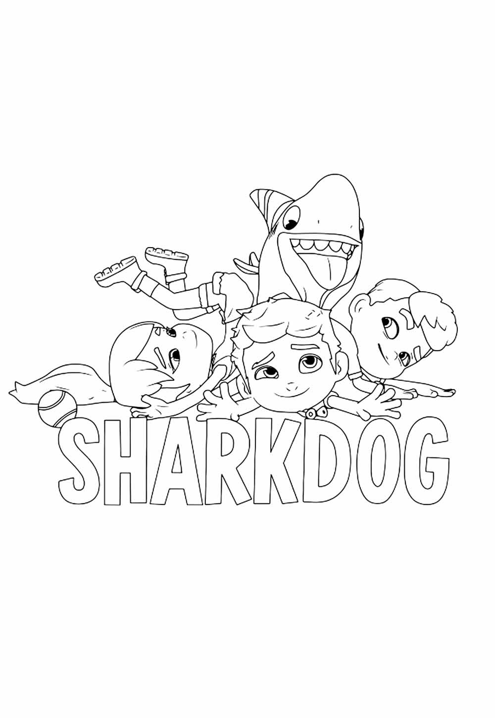 Desenho de Sharkdog para imprimir