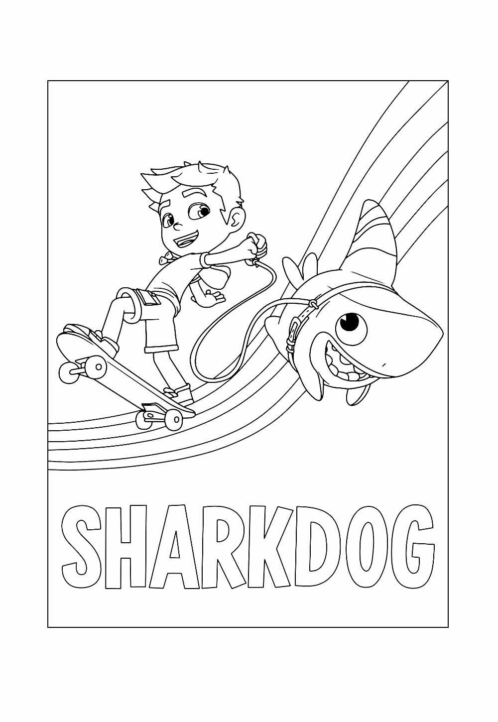 Sharkdog para colorir