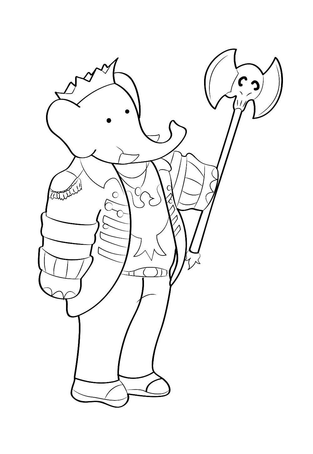 Desenho do Babar para pintar e colorir
