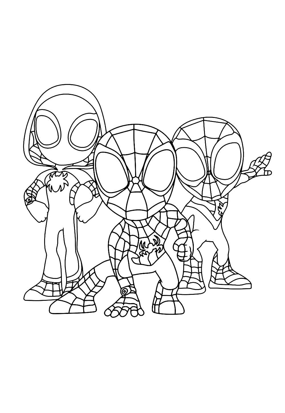 Desenho do Homem-Aranha Baby para pintar