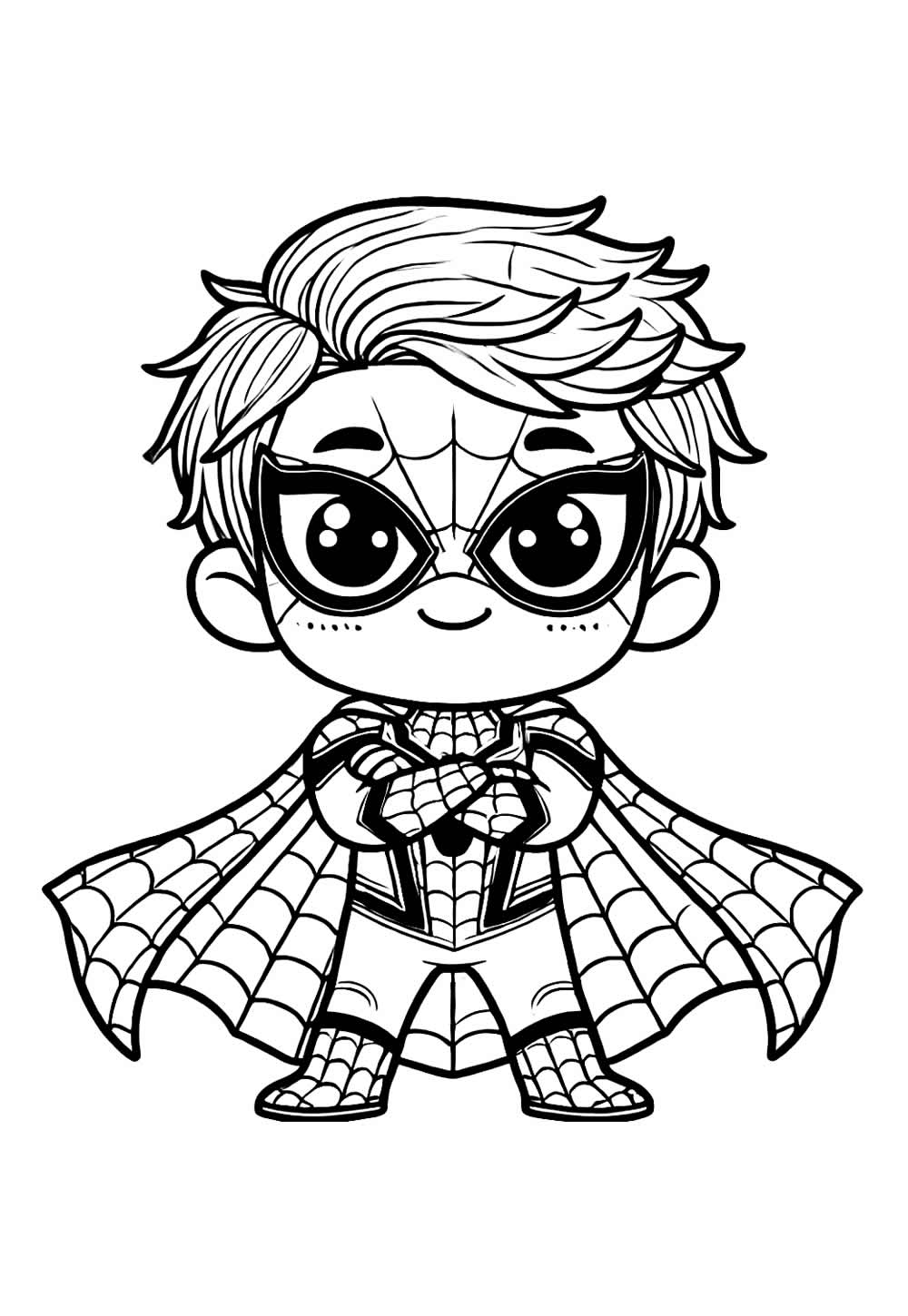 Desenho do Homem-Aranha Baby para pintar