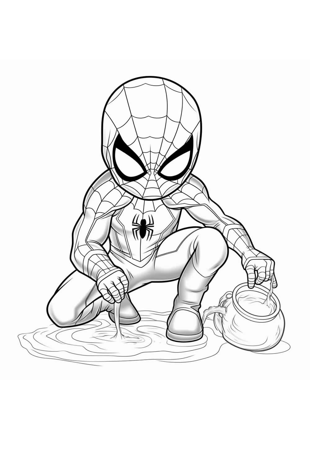Desenho do Homem-Aranha Baby para colorir