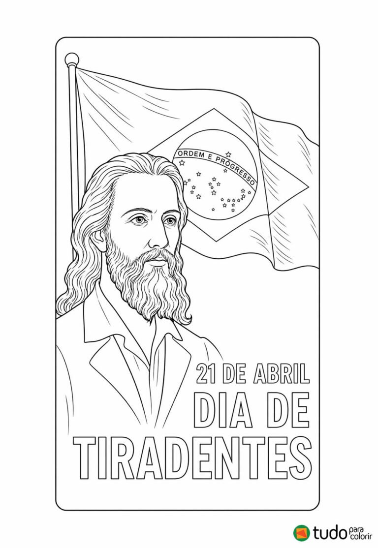 Desenhos de Tiradentes para Colorir e Pintar - Tudo Para Colorir