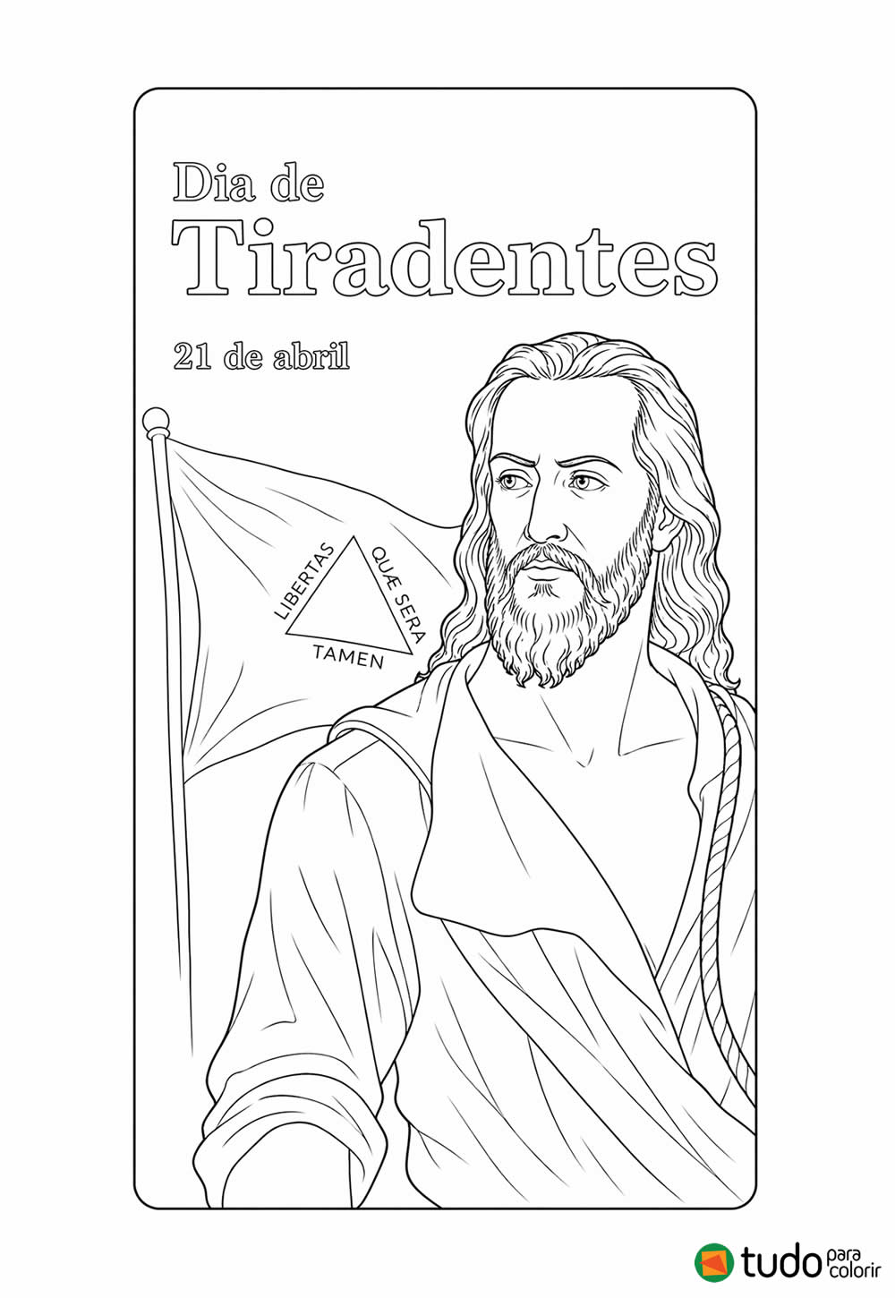 Desenho de Tiradentes para pintar