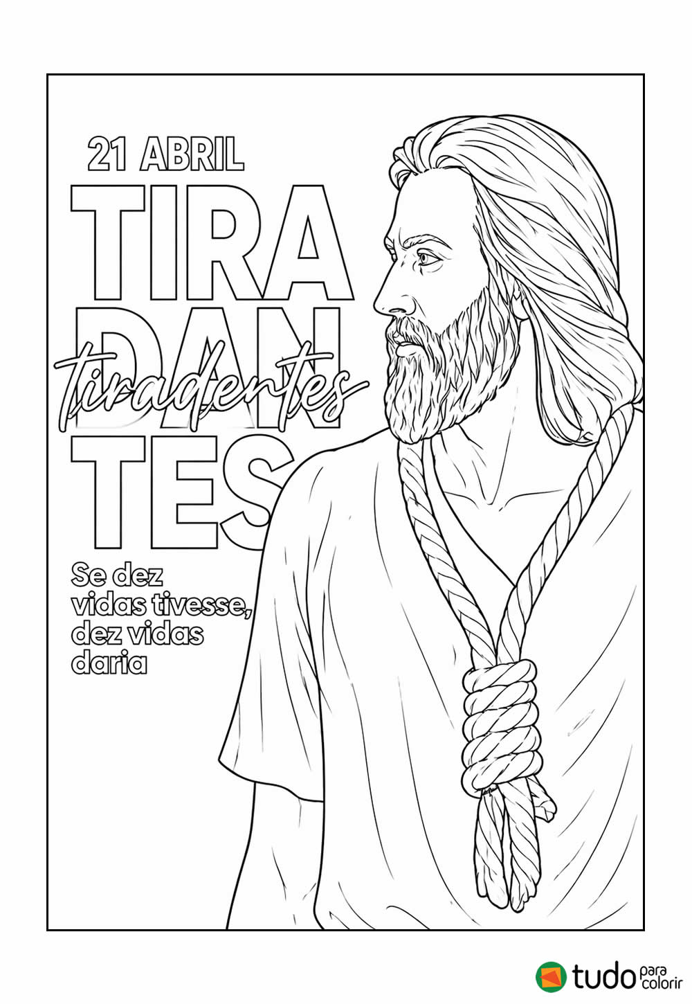 Tiradentes para colorir