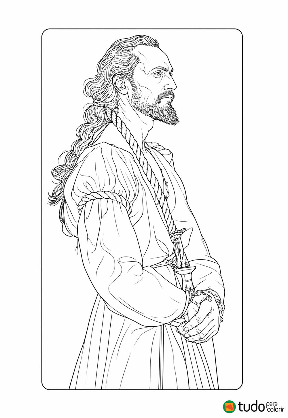 Desenho de Tiradentes para colorir e imprimir