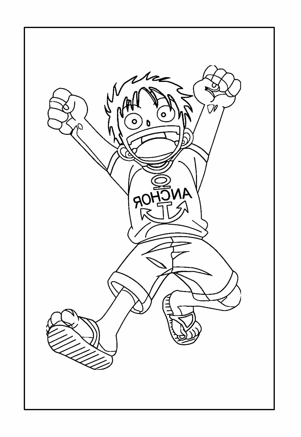 Desenho de Luffy para pintar