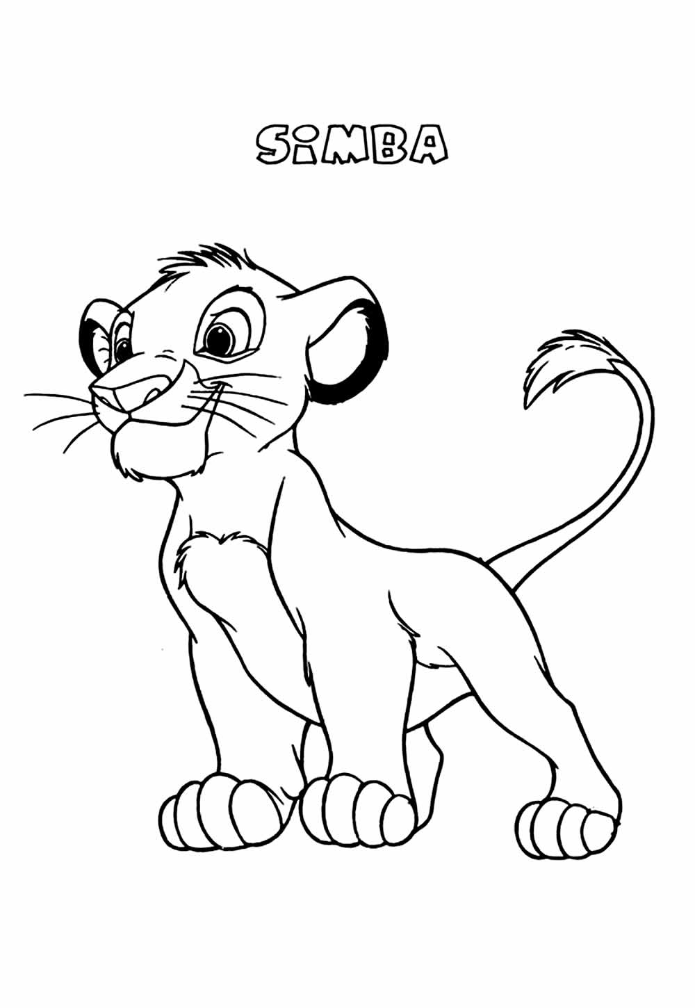 Desenho de Simba para colorir - O Rei Leão