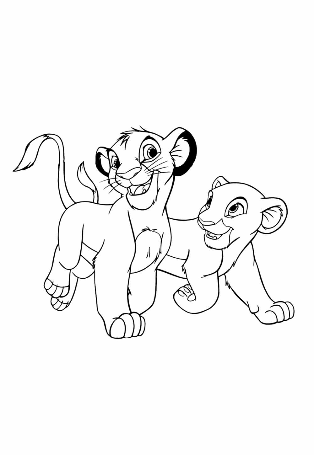 Desenho de Simba para pintar