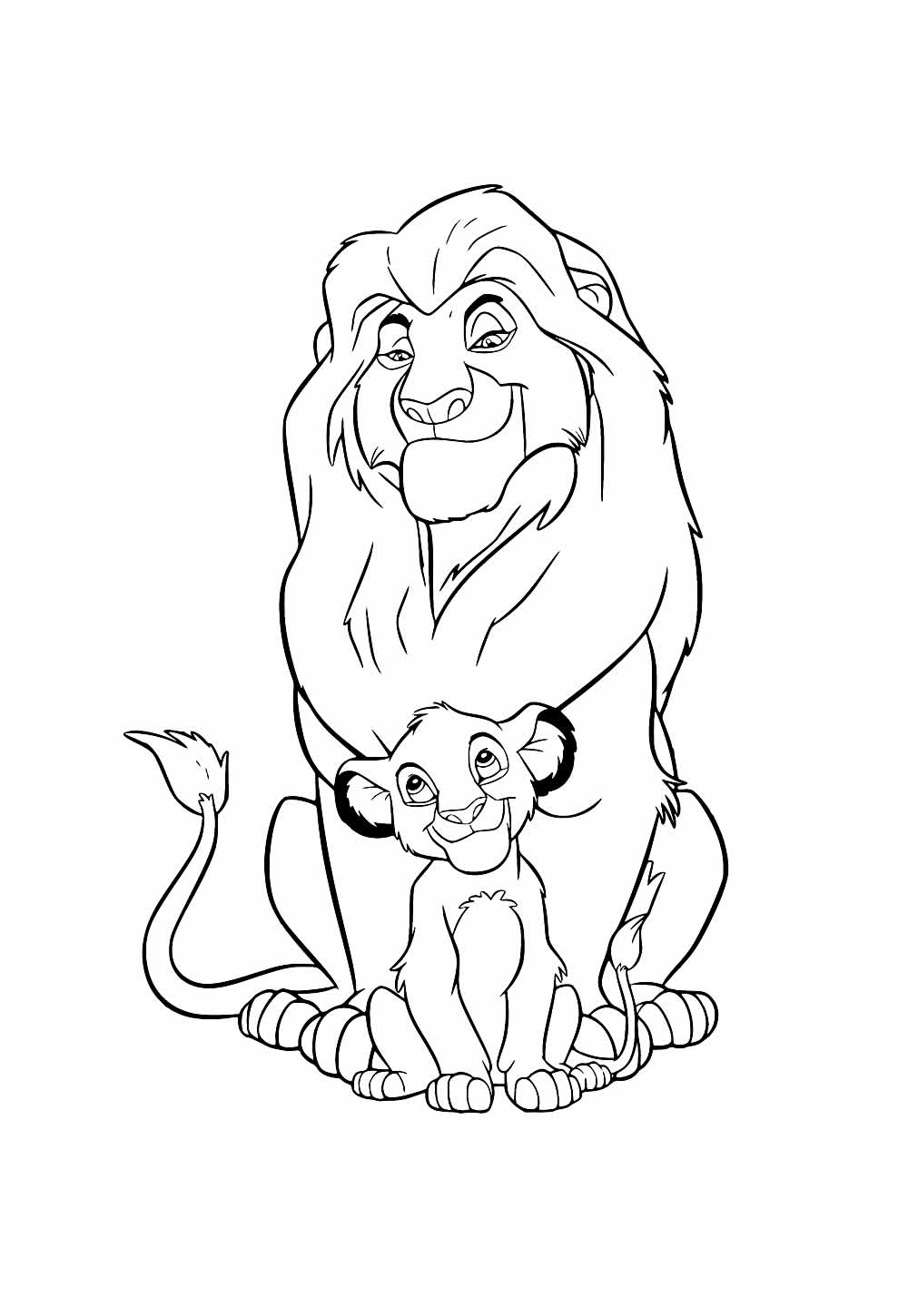 Simba para colorir - Desenho do Rei Leão